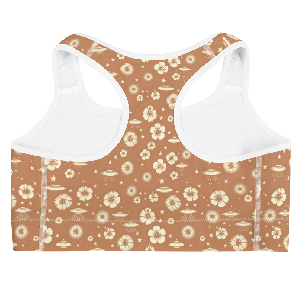 Beyond the Hibiscus: Unidentified Flying Florals Sports Bra