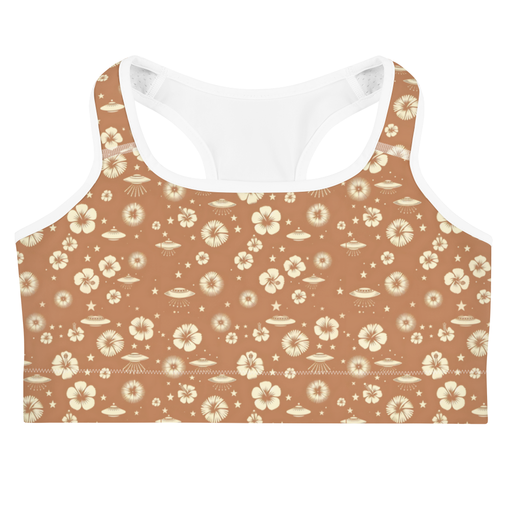 Beyond the Hibiscus: Unidentified Flying Florals Sports Bra