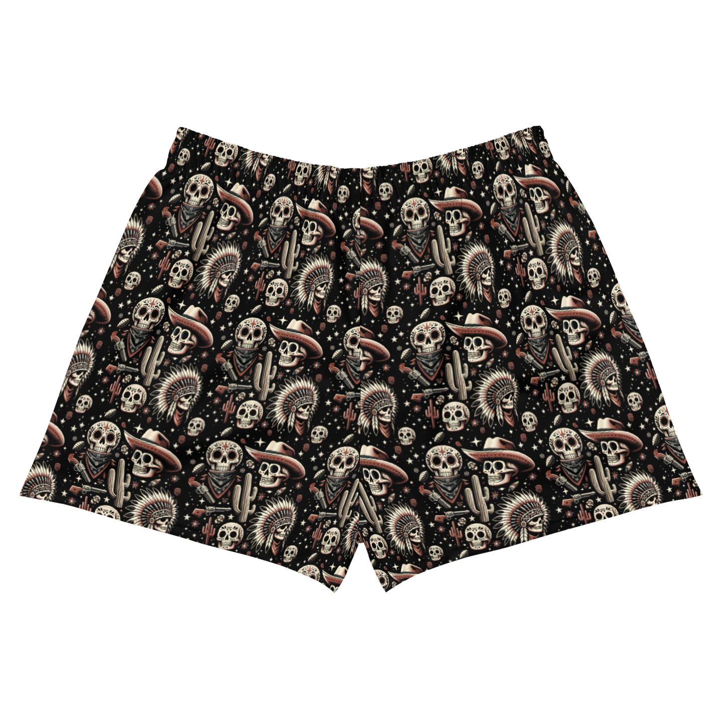 Renegade Revel: Outlaw Skull High-Waisted Women's Athletic Shorts