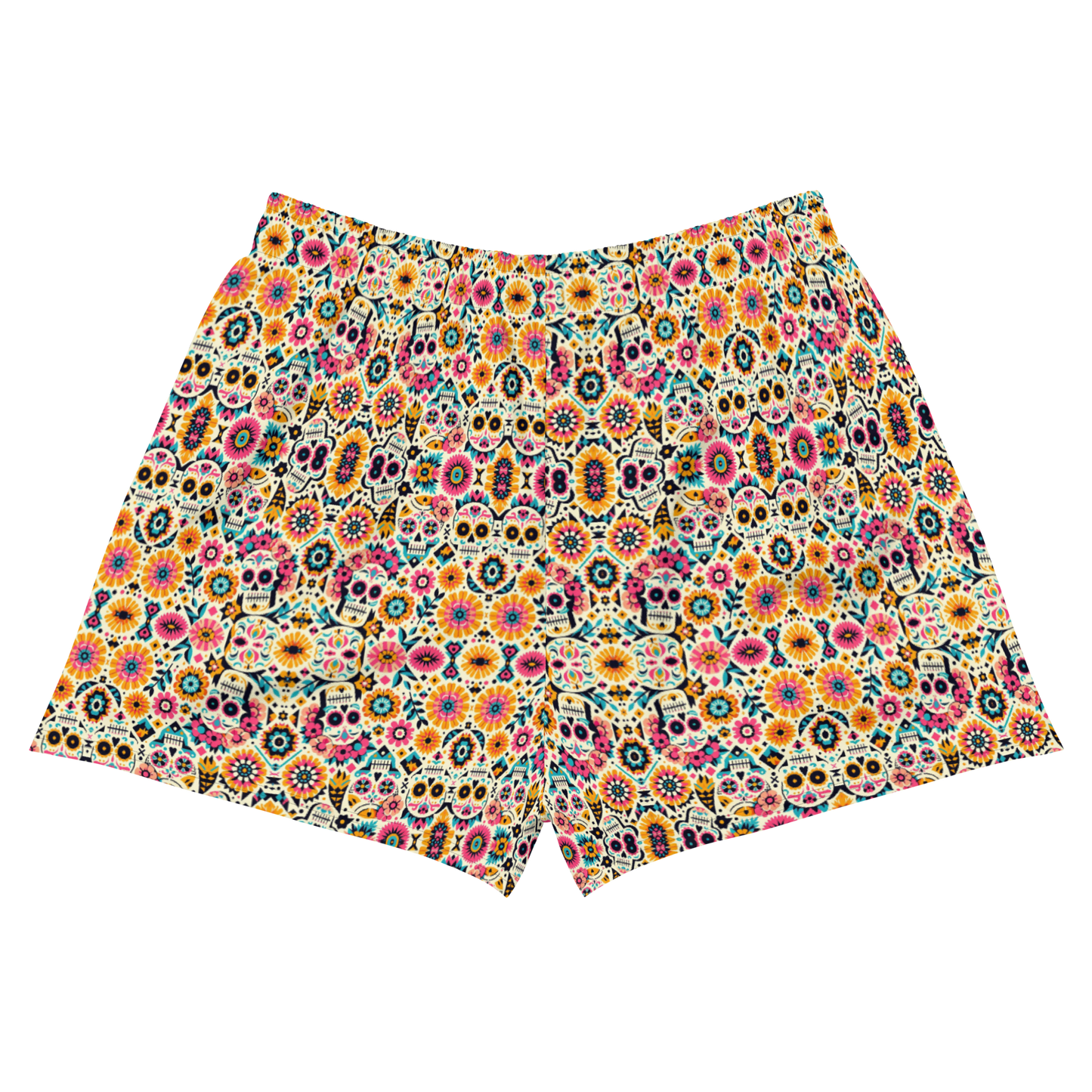 Calavera Dreams: Dia de los Muertos High-Waisted Women's Athletic Shorts