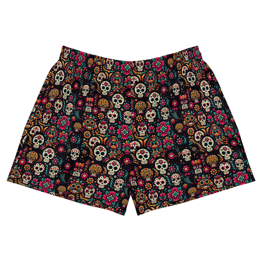 Night Calavera: Dark Skulls Athletic Shorts