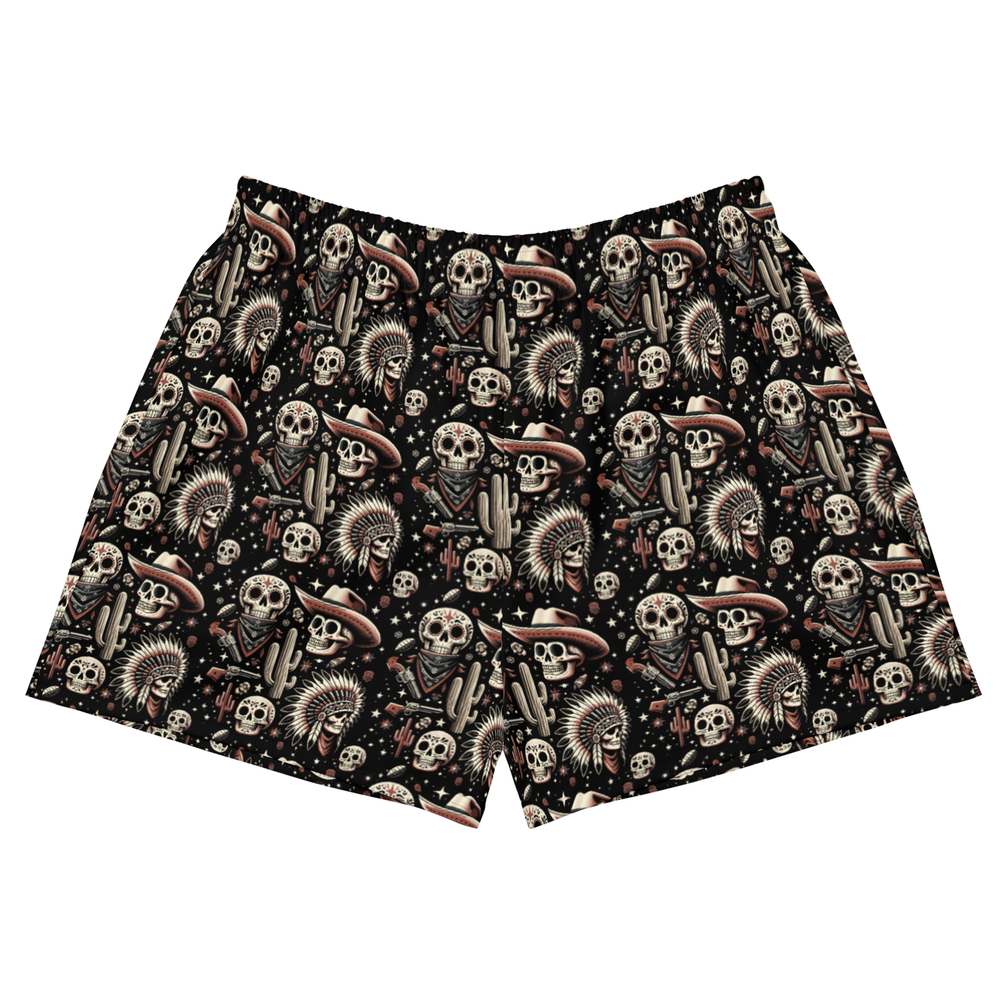 Renegade Revel: Outlaw Skull High-Waisted Women's Athletic Shorts