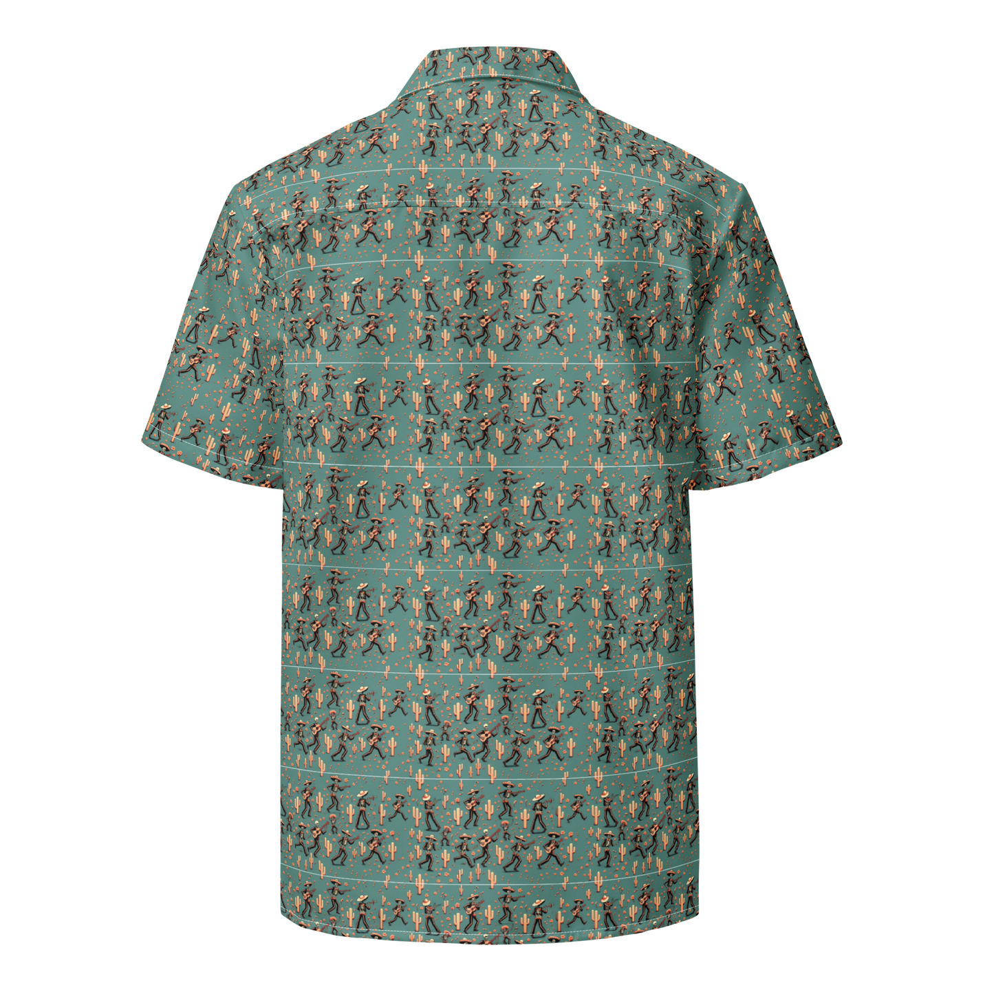 Fiesta Fantasma: Skeleton Mariachi Button-Up Shirt