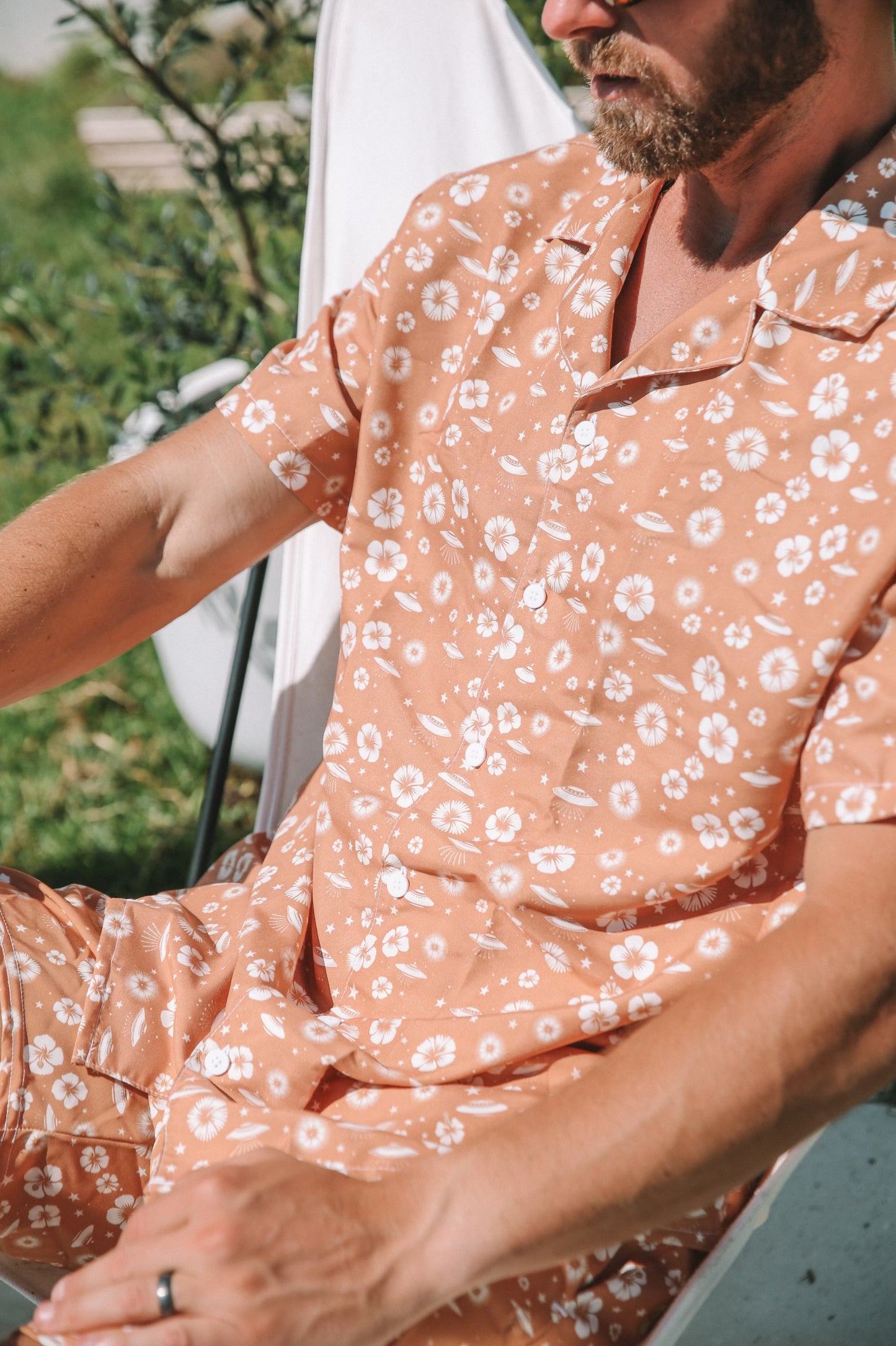 Beyond the Hibiscus: Unidentified Flying Florals Button-Up Shirt