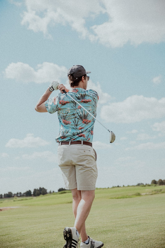 Cactus Aloha: Prickly Pear Blossom Golf Polo