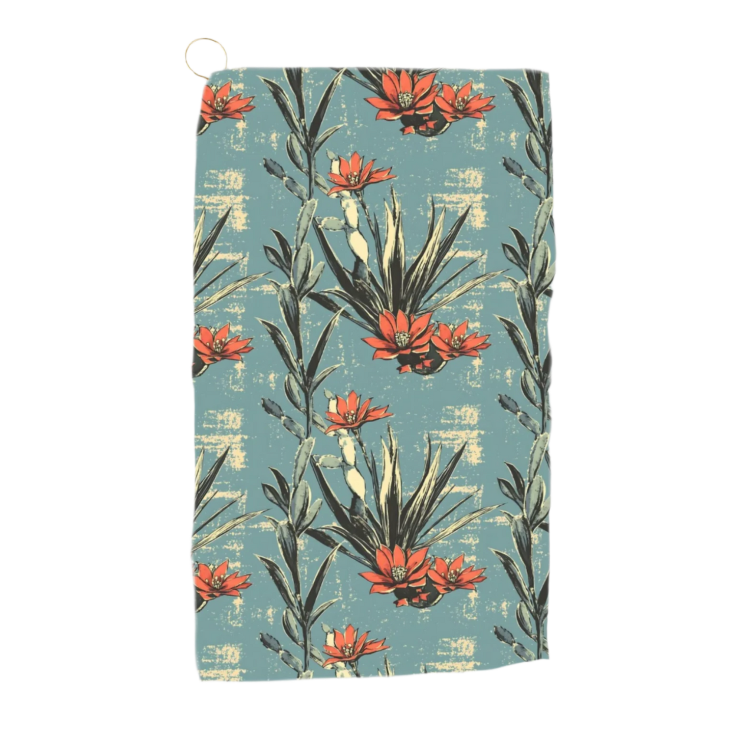 Cactus Aloha: Prickly Pear Blossom Golf Towel