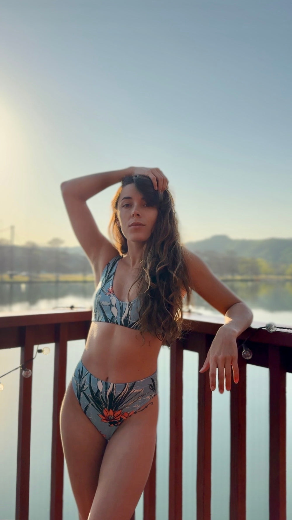 Cactus Aloha: Prickly Pear Blossom High-Waisted Bikini Top