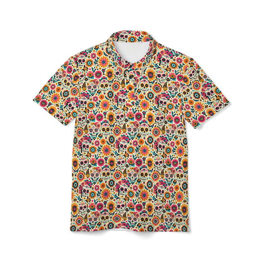 Calavera Dreams: Dia de los Muertos Golf Polo