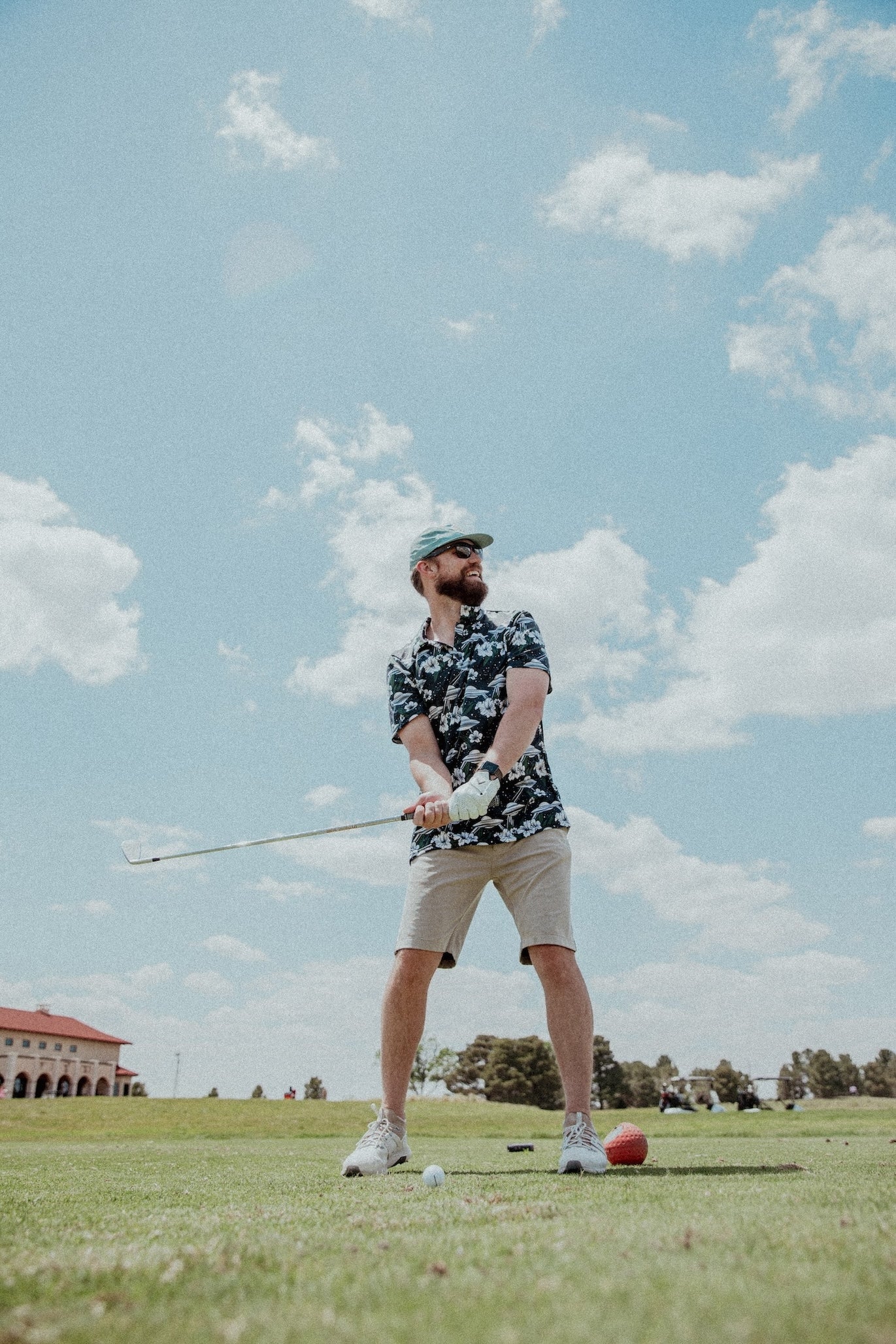 Cosmic Luau: Flying Saucer & Cactus Bloom Golf Polo