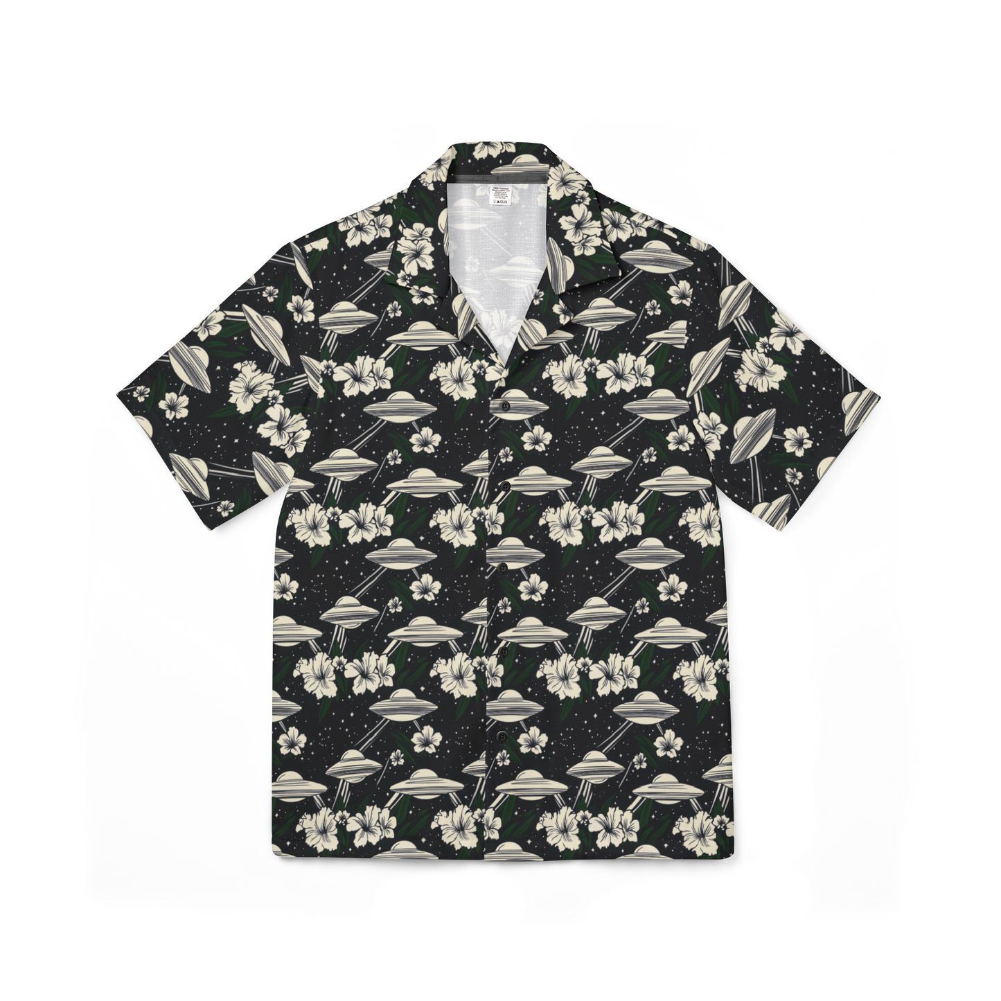 Cosmic Luau: Flying Saucer & Cactus Bloom Performance Hawaiian Shirt