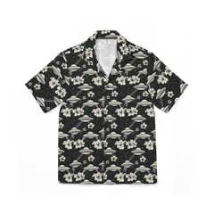Cosmic Luau: Flying Saucer & Cactus Bloom Performance Hawaiian Shirt