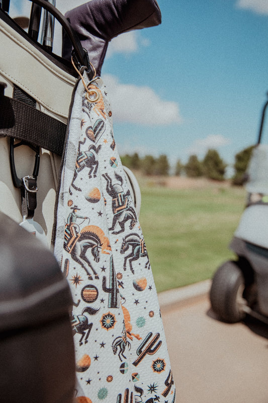 Cosmic Rodeo: Bucking Space Bronco Golf Towel