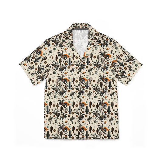 Cosmic Rodeo: Bucking Space Bronco Performance Hawaiian Shirt