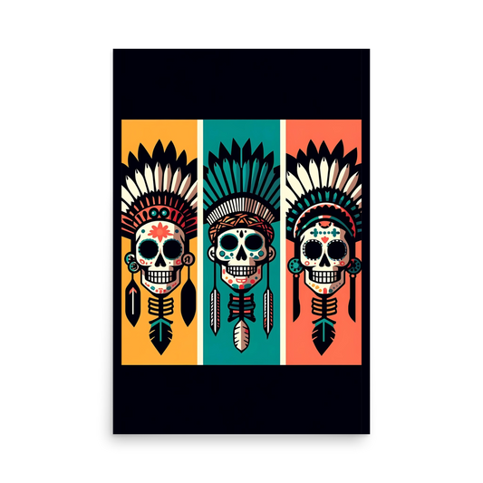 Skeleton Headdress Print