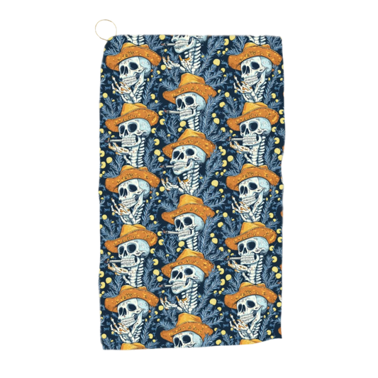 Lone Smoke: Twisted Vaquero Skeletons Golf Towel