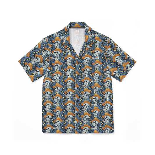 Lone Smoke: Twisted Vaquero Skeletons Performance Hawaiian Shirt