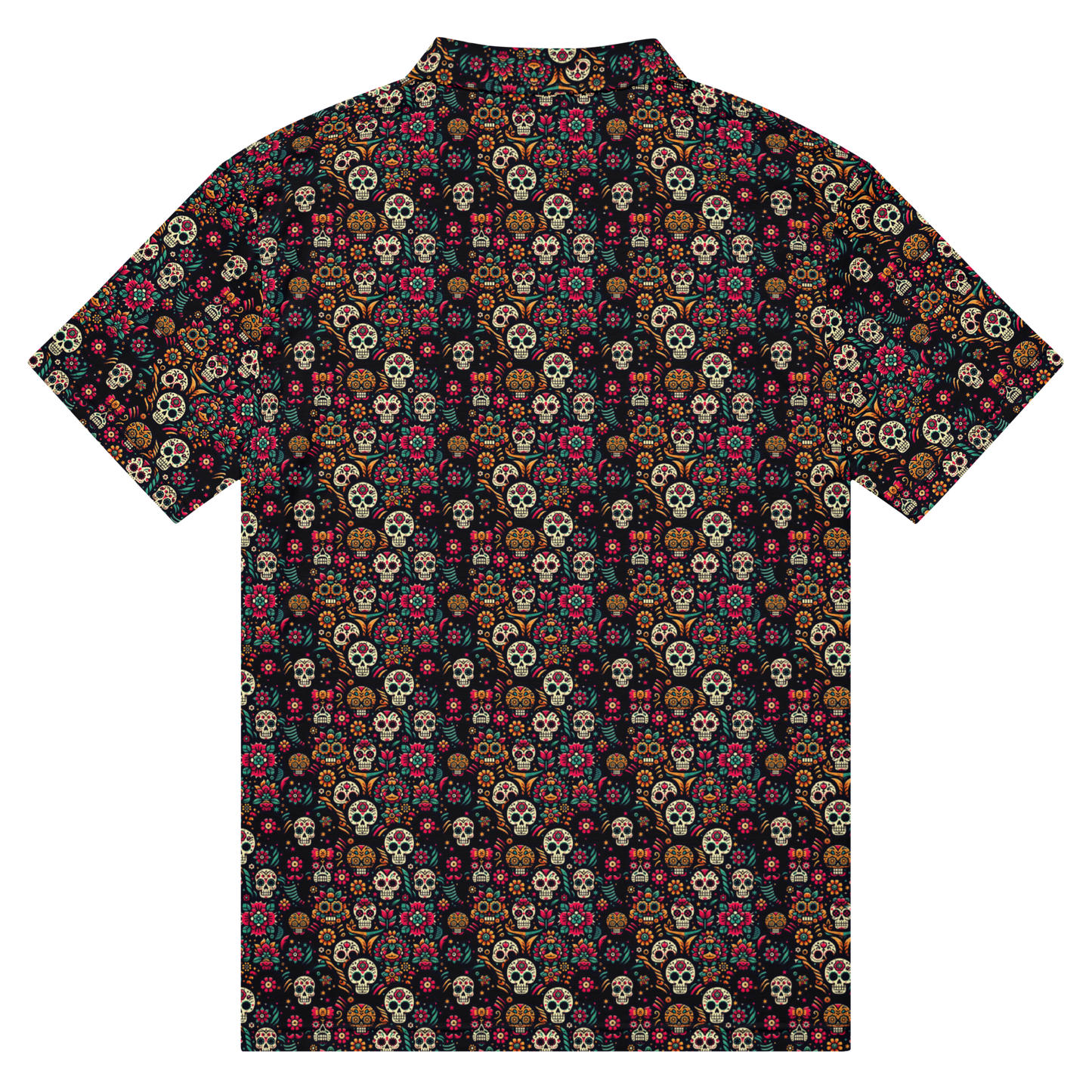 Night Calavera: Dark Skulls Golf Polo