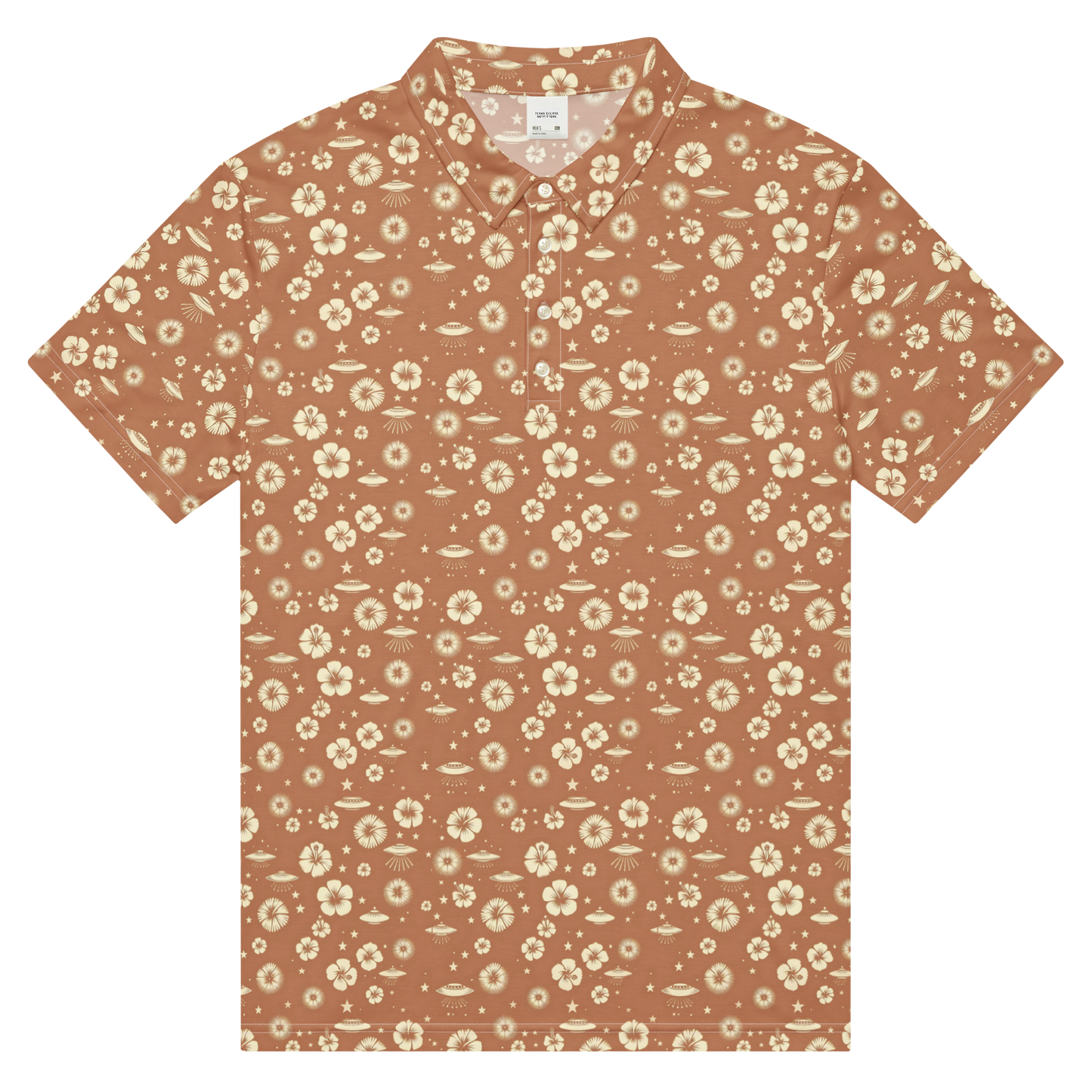 Beyond the Hibiscus: Unidentified Flying Florals Golf Polo