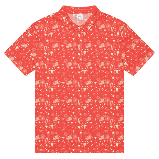 Starry Steer: An American Icon Golf Polo