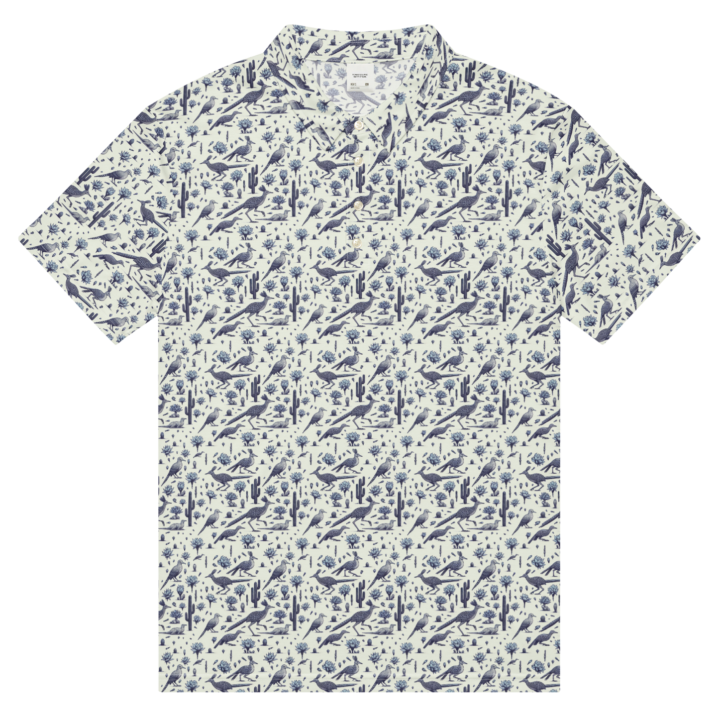 The Chaparral: Roadrunner Cacti Golf Polo