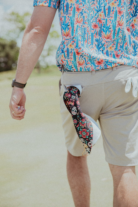 Night Calavera: Dark Skulls Golf Towel