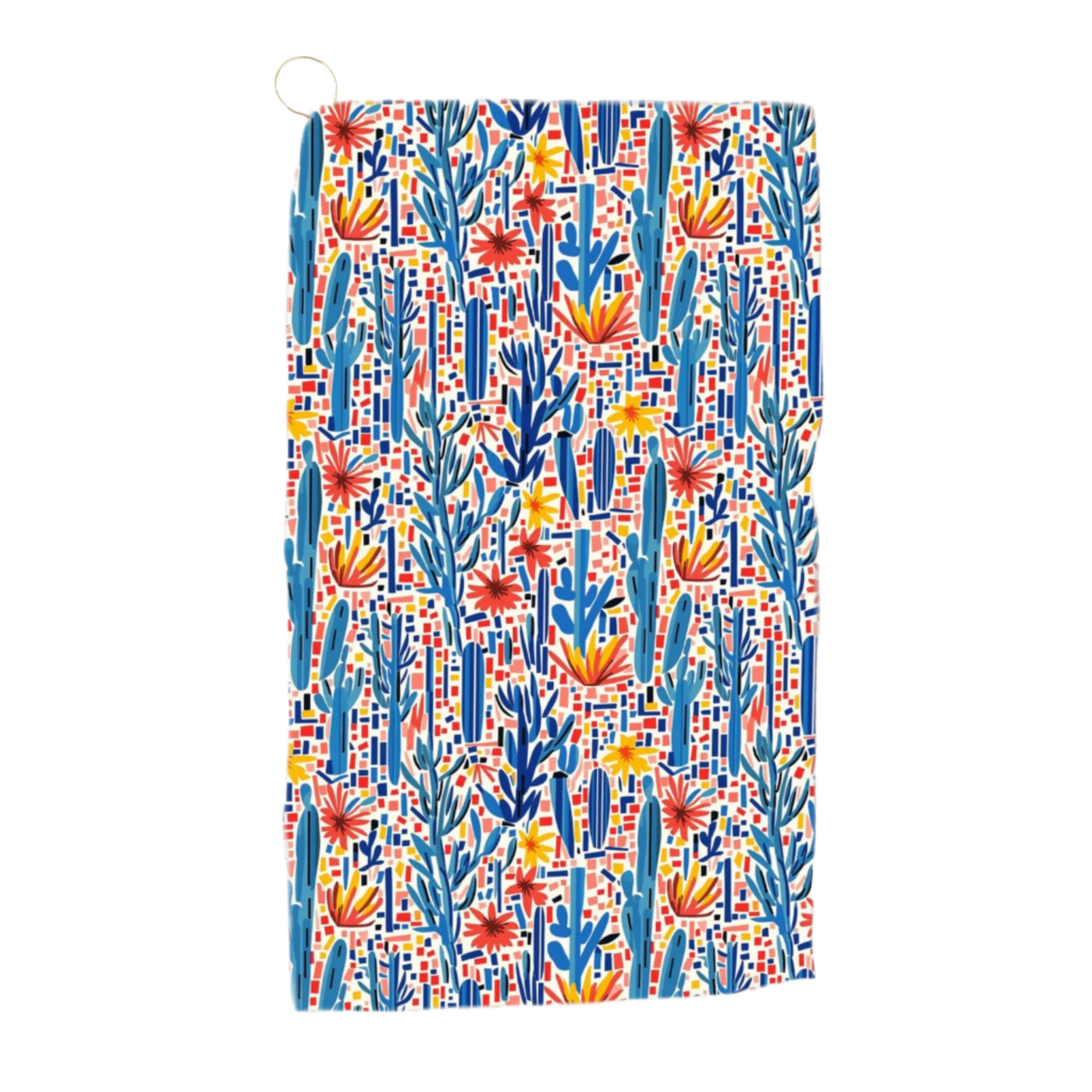 Mesa Mosaic: Geometric Floral Golf Towel