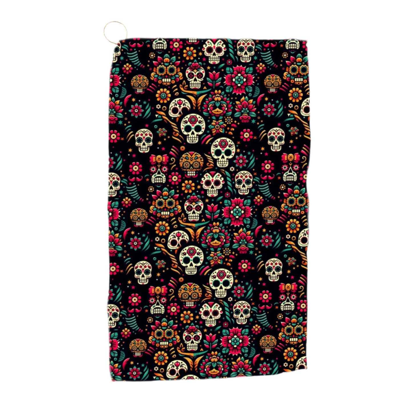 Night Calavera: Dark Skulls Golf Towel