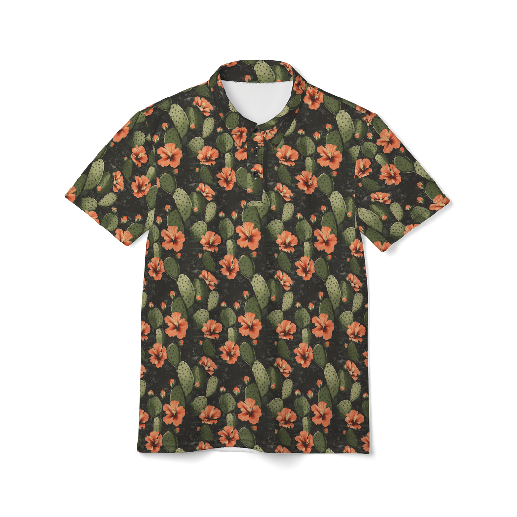 Nocturnal Nopal: Cactus Blooms Golf Towel main image 1
