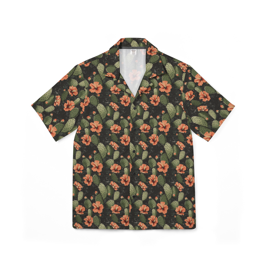 Nocturnal Nopal: Cactus Blooms Performance Hawaiian Shirt