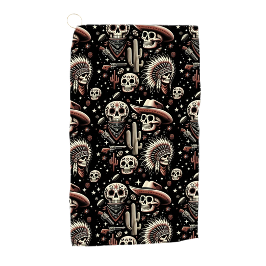 Renegade Revel: Outlaw Skull Golf Towel