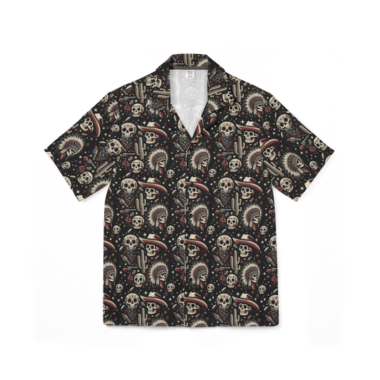 Renegade Revel: Outlaw Skull Performance Hawaiian Shirt