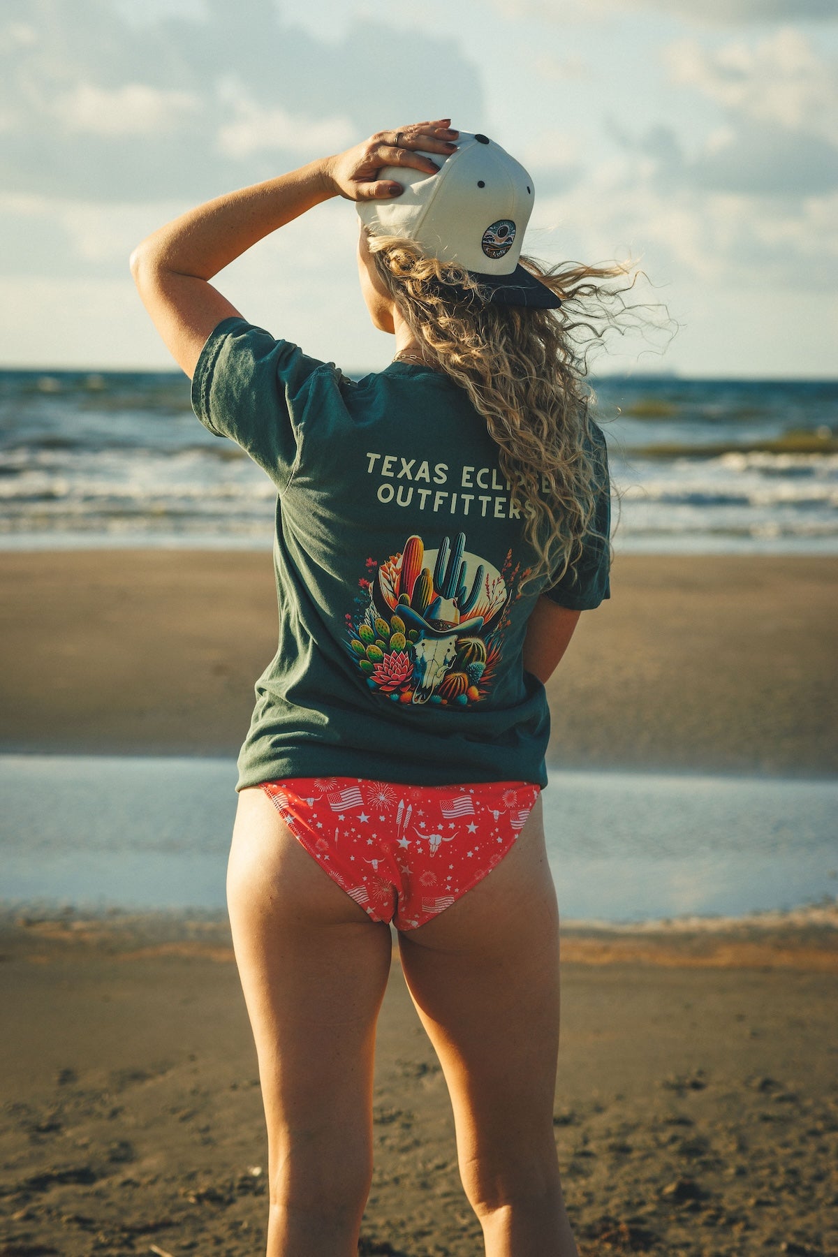 Starry Steer: An American Icon High-Waisted Bikini Bottom