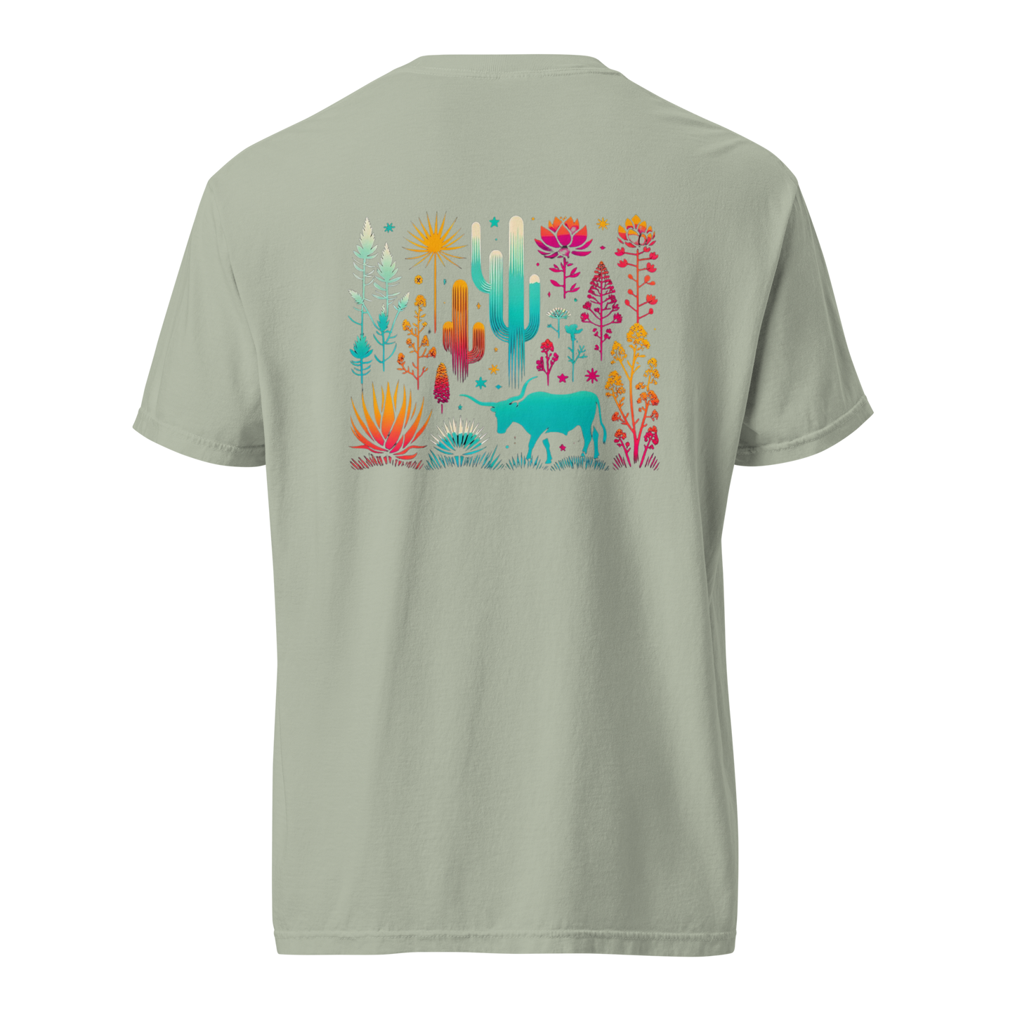 Vibrant Steer Cacti Graphic Tee