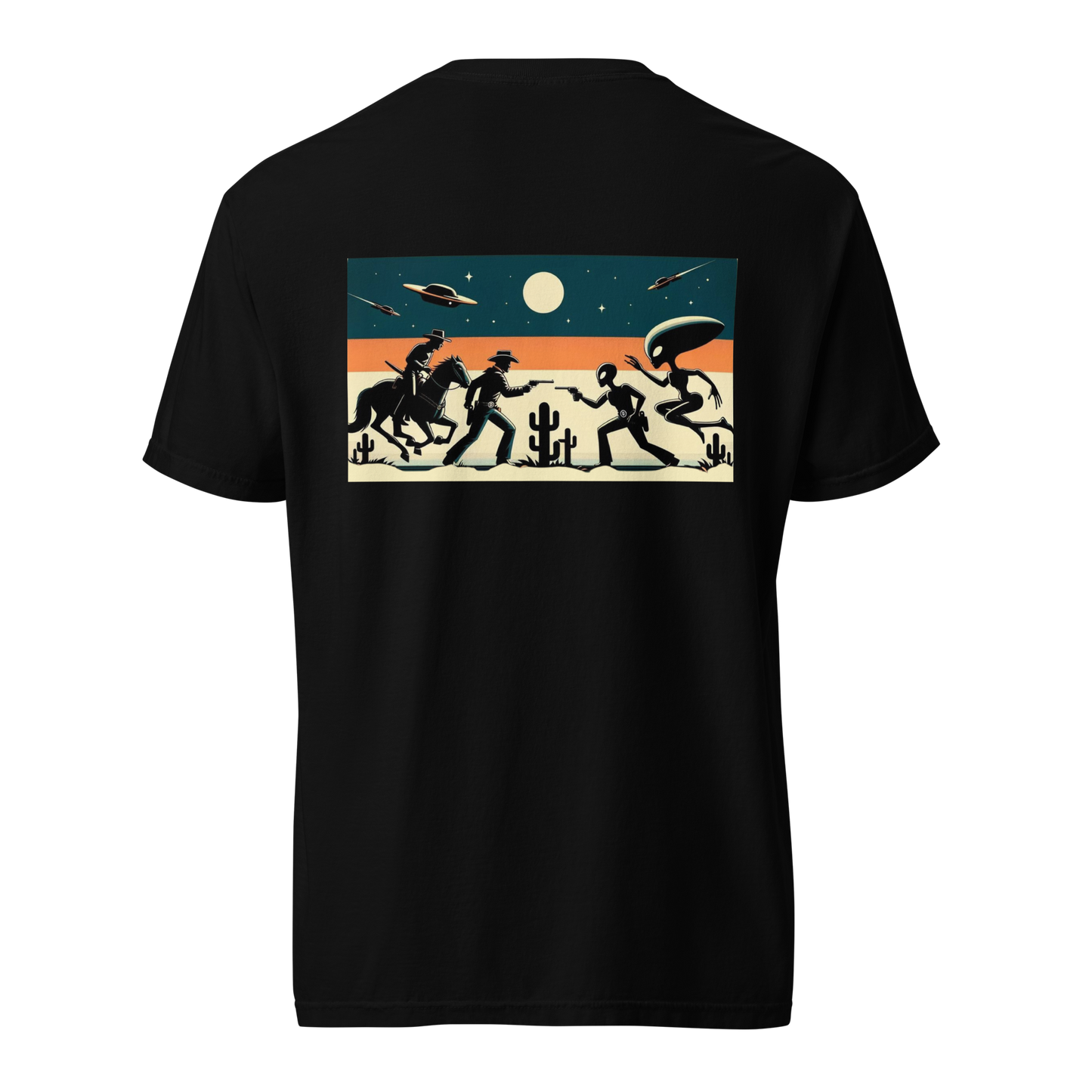 Dueling Cowboys vs Aliens Graphic Tee