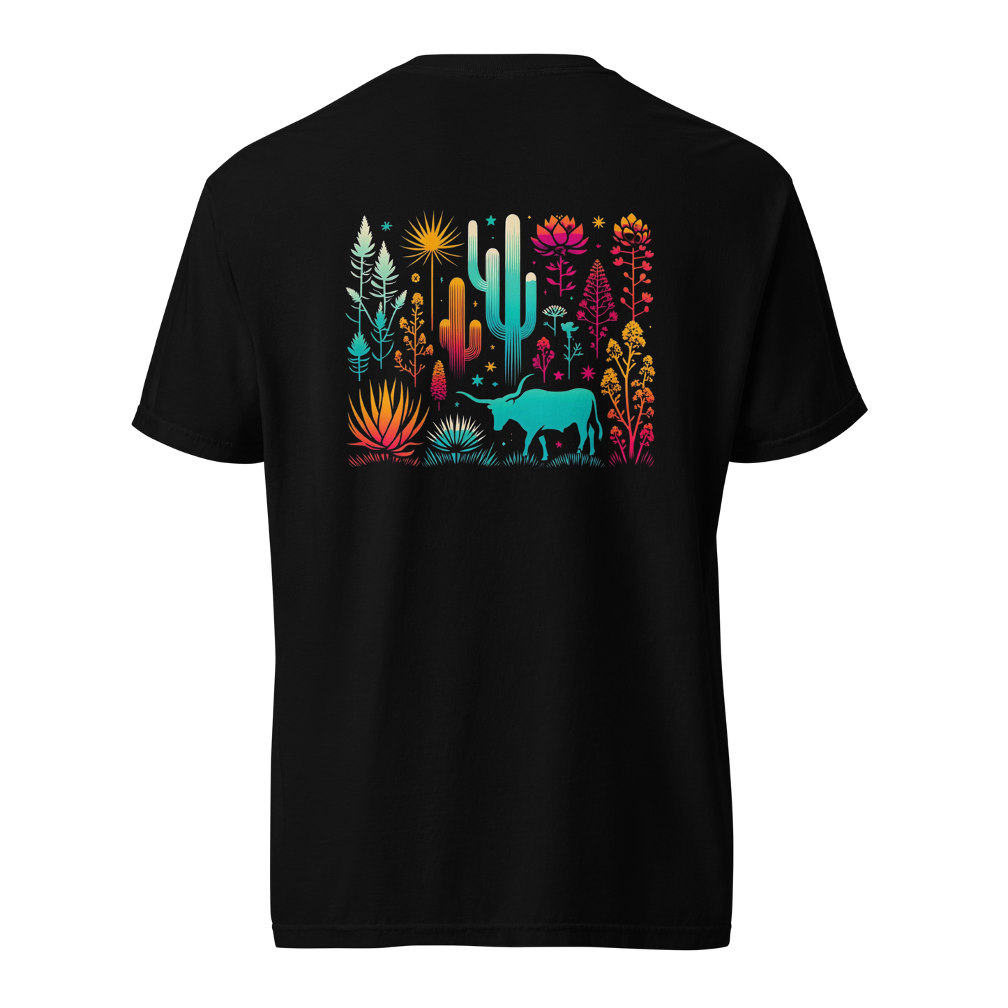 Vibrant Steer Cacti Graphic Tee