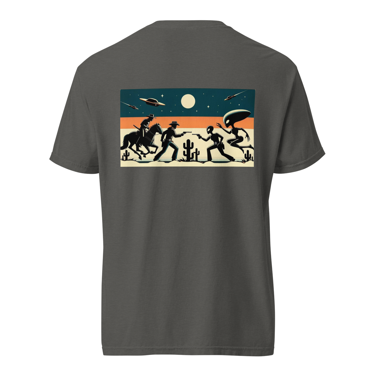 Dueling Cowboys vs Aliens Graphic Tee