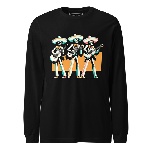 Skeleton Mariachi Long Sleeve Graphic Tee