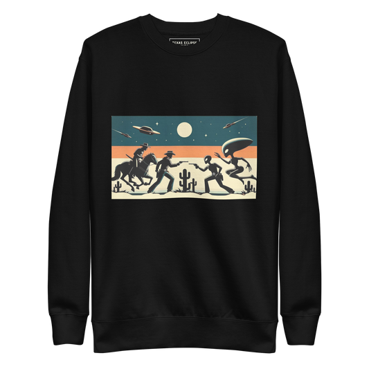 Dueling Cowboys vs Aliens Graphic Sweatshirt