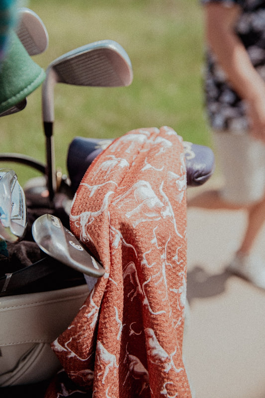 Wild Steer: Fiery Longhorn Golf Towel