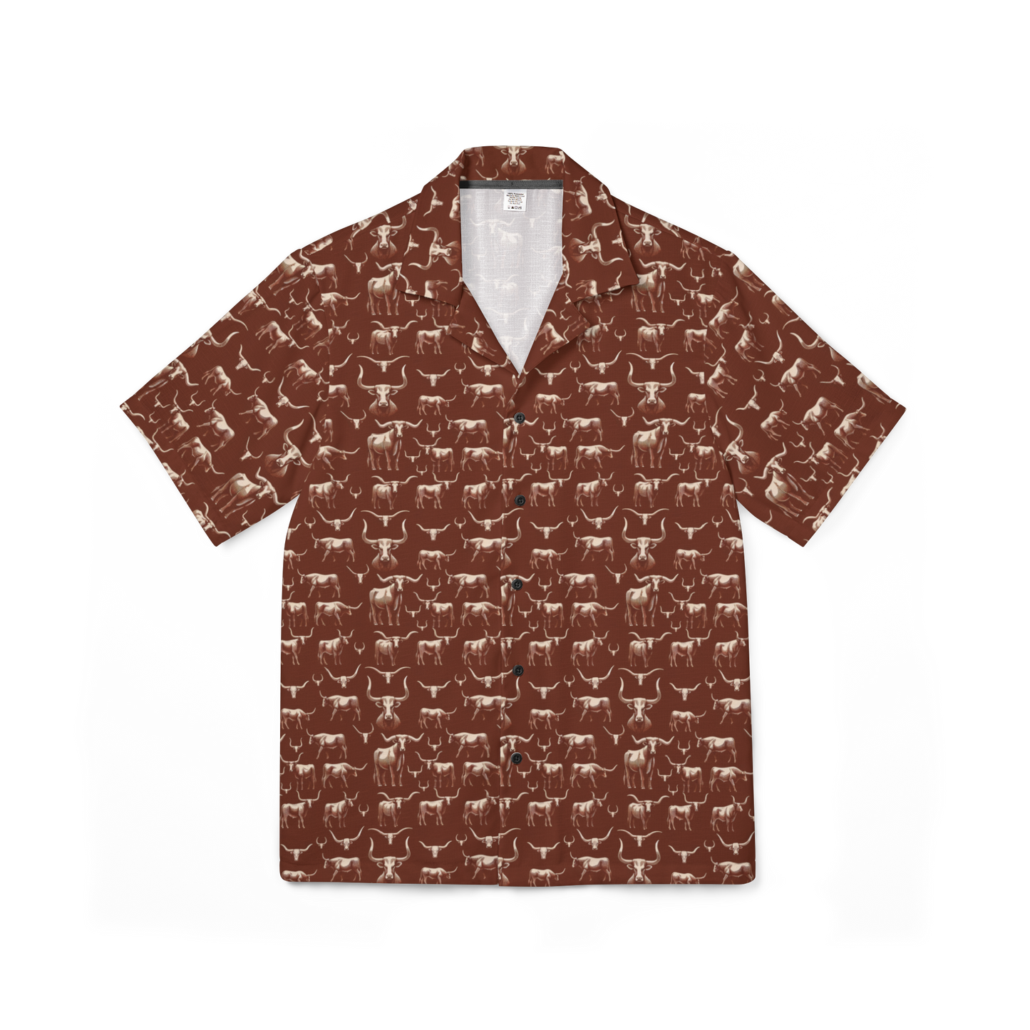 Wild Steer: Fiery Longhorn Performance Hawaiian Shirt